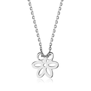 Colier argint floare DiAmanti G0052NR-DIA (Argint 925‰ 1,5 g.)